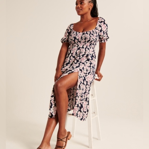 Abercrombie & Fitch Navy and Pink Floral Dress NWOT | Size XS - Picture 2 of 7